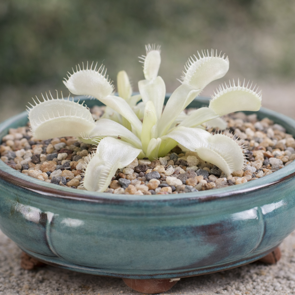 Dionaea muscipula ‘Blanche Hermine’ - Venus Fly Trap Blanche Hermine - 5 Seed Pack